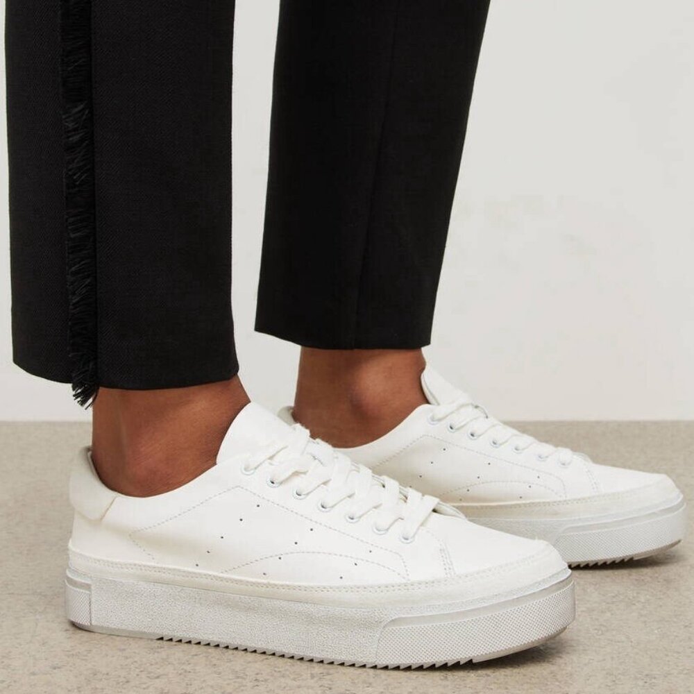 ALLSAINTS Trish Sneaker in Chalk White leather platform skater shoe EU 39 us 9 - Picture 10 of 12